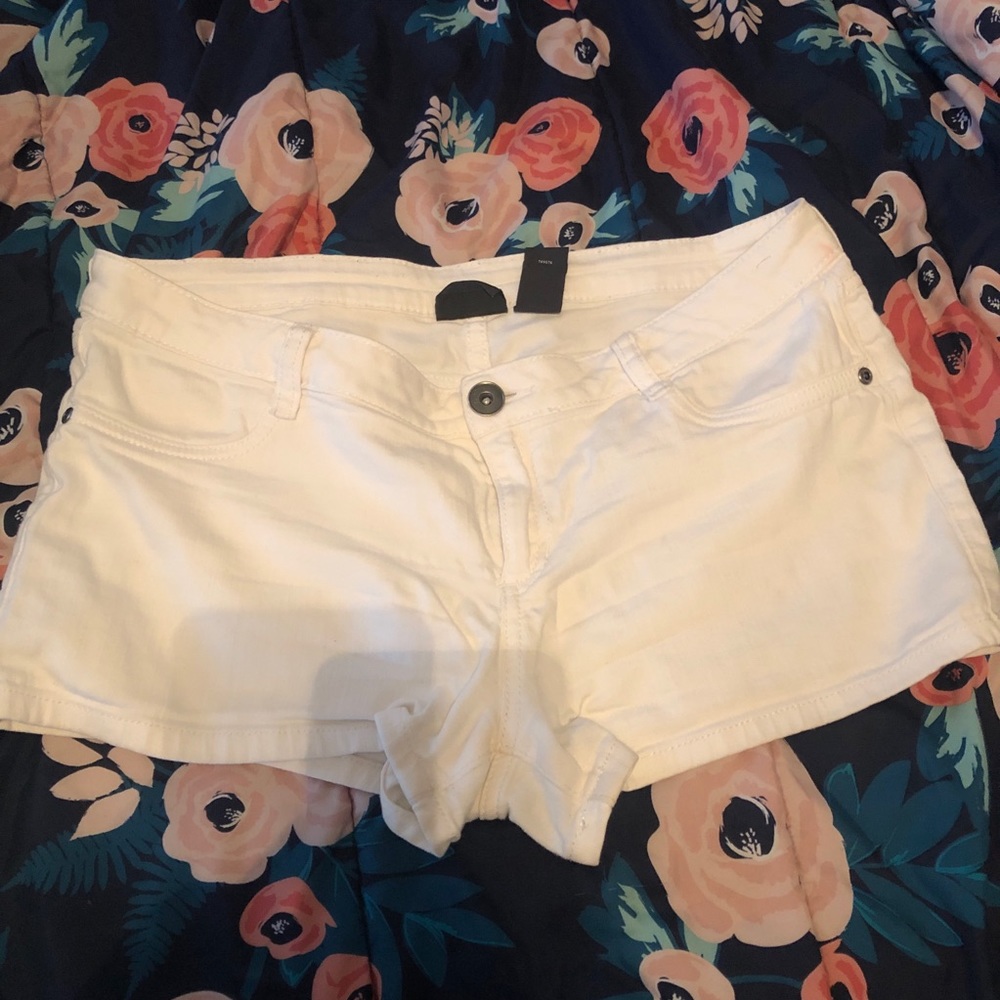 White Low Waisted Shorts